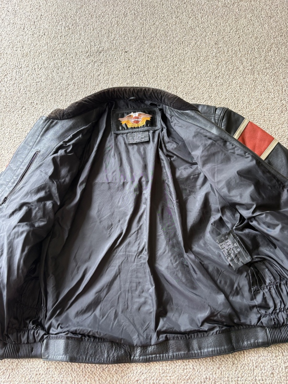 Harley Davidson Victory Lane Leather Jacket XL | #1 Logo Cafe Racer Motorcycle - Picture 8 of 14